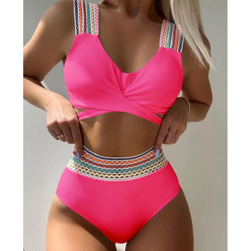 European & American High-End Sexy Tie-Up Bikini Swimsuit for Women