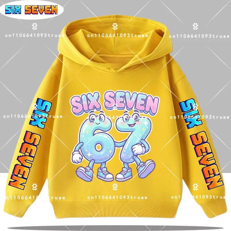 Bruh 67 Six Seven Funny Brainrot Meme Children's Hoodie Boys Girl Hooded Pullover Hiphop Streetwear Soft Casual Warm Sweatshirt