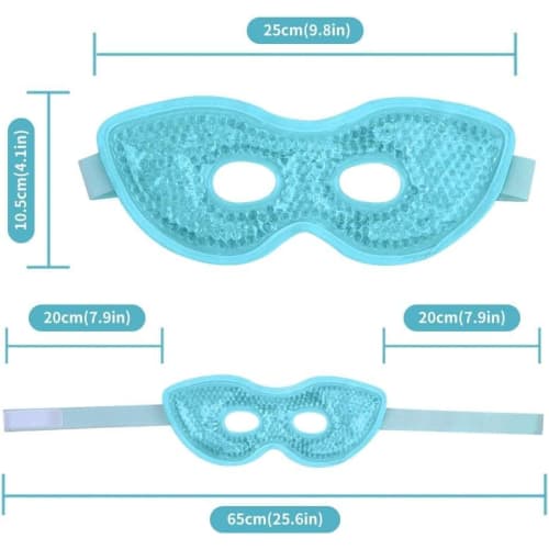 NEWGO Cooling Gel Eye Mask, Visible, Extra Large, Reusable, Dual Use, Relieves Eye Fatigue - Blue (Visible Version)