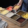 Stainless Steel Storage Seasoning Box PC Cover Condiment Organizer  Restaurant