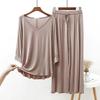 Loose Fat Homewear Casual Modal Cotton Sleepwear Spring Autumn Women Long Sleeve Home Suit Sexy V Neck Suit
