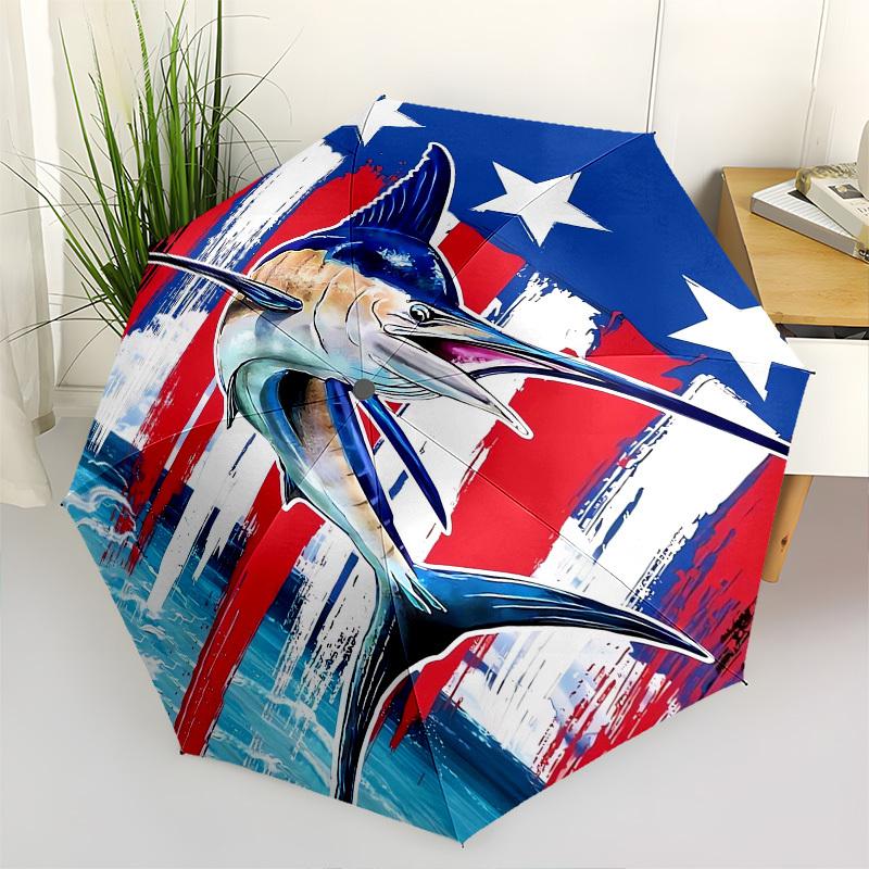 

Swordfish, Patriotic- Automatic Umbrella,Suitable for Men and Women, Outdoor Accessories, Suitable for Birthdays 0997b