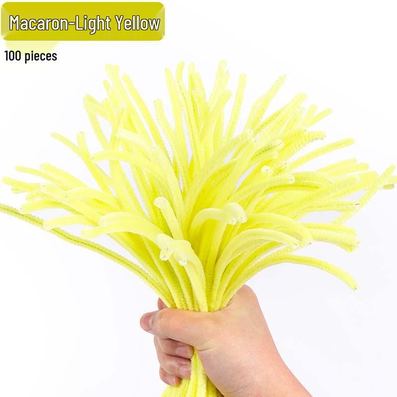 Encrypted Pipe Cleaners: Dense, Thickened 8mm White Strips with Mixed Colors for Handmade DIY Bouquets