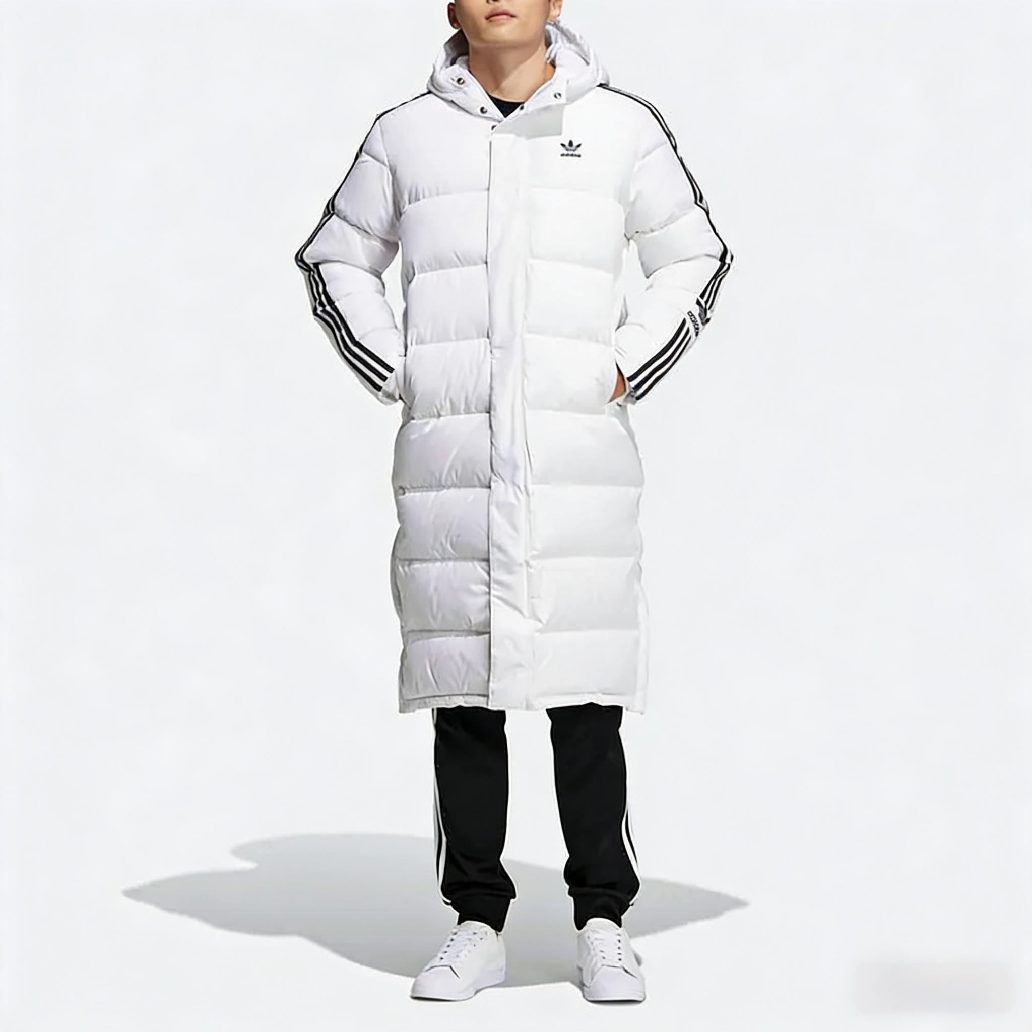 

Adidas Originals Clover Long Down Mid to Long Sports Down Jacket Winter Men s White белый
