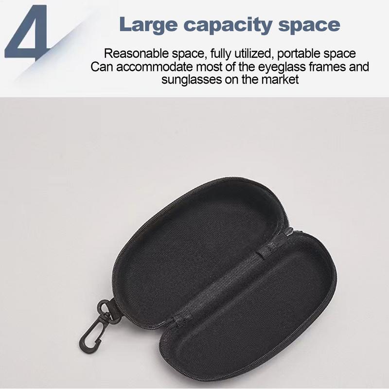 Portable EVA Glasses Case with Carabiner Hook Colorful Sunglasses Hard Case Zipper Eyeglasses Protector Box Holder