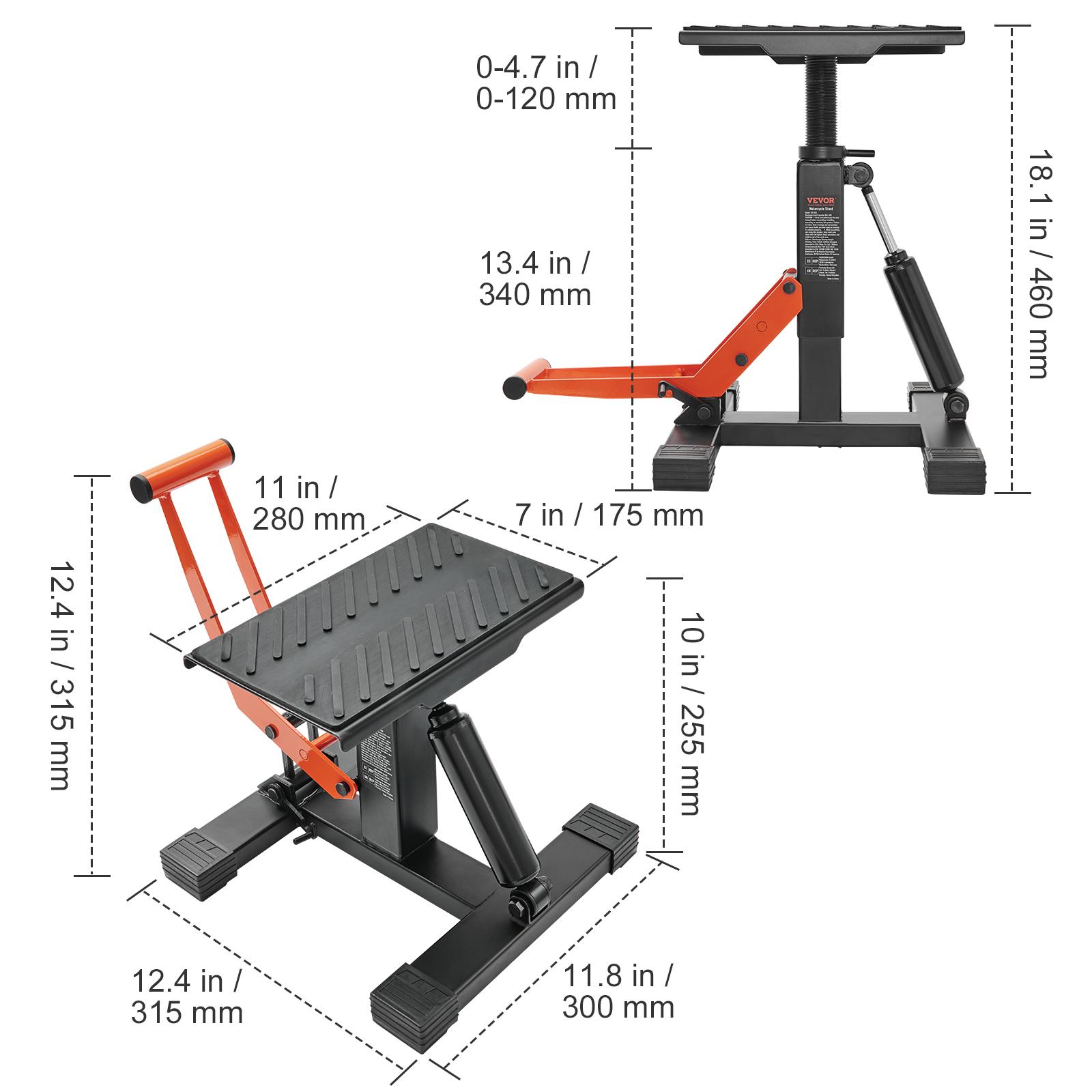 

SucceBuy Motorcycle Jack Lift Stand 440lb Dirt Bike Lift Stand Hydraulic Lift Operation Adjustable Height Hoist Table for Repair 440 lbs