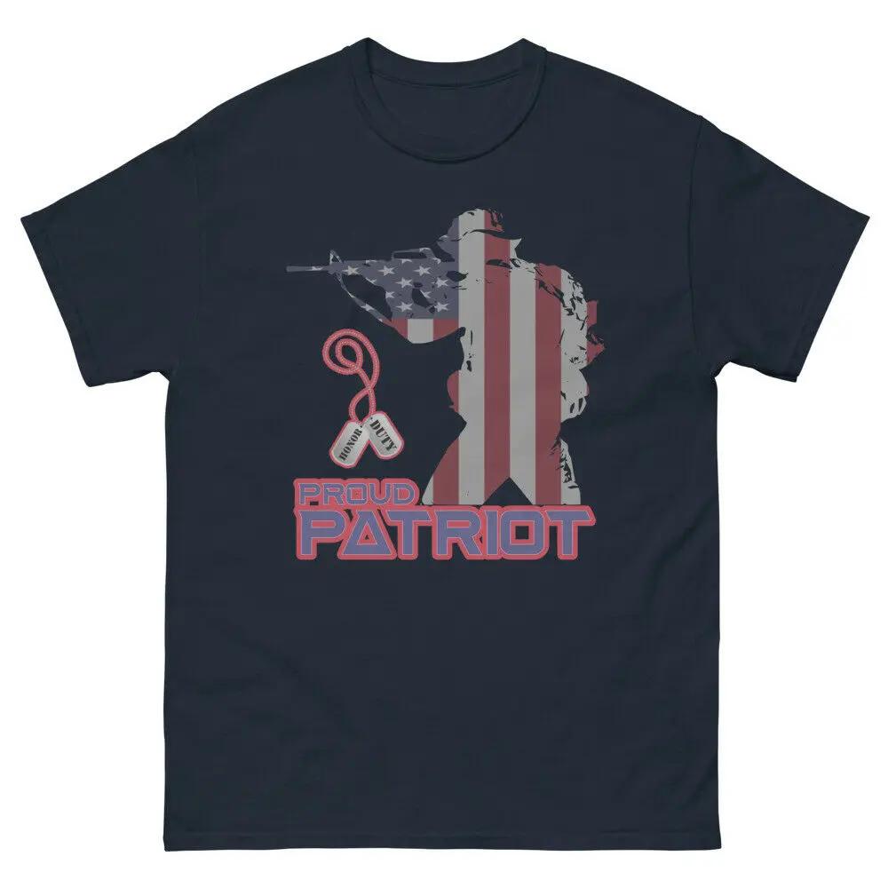 Proud Patriot Honor And Duty Heavyweight Tee Mens 100 Cotton Casual Tshirts Loose Top Size S3XL