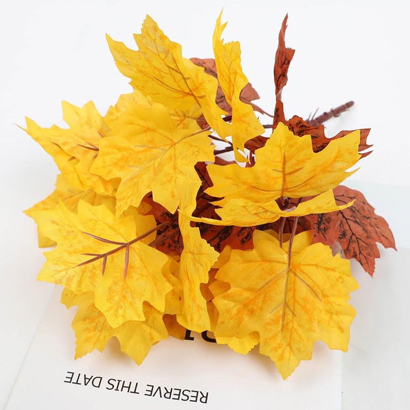Künstliche Seidenahorn-Simulation Herbstlaub Zweig Pflanze Herbstliche Blumendekoration Thanksgiving Künstliche Blume Halloween Szene Dekoration