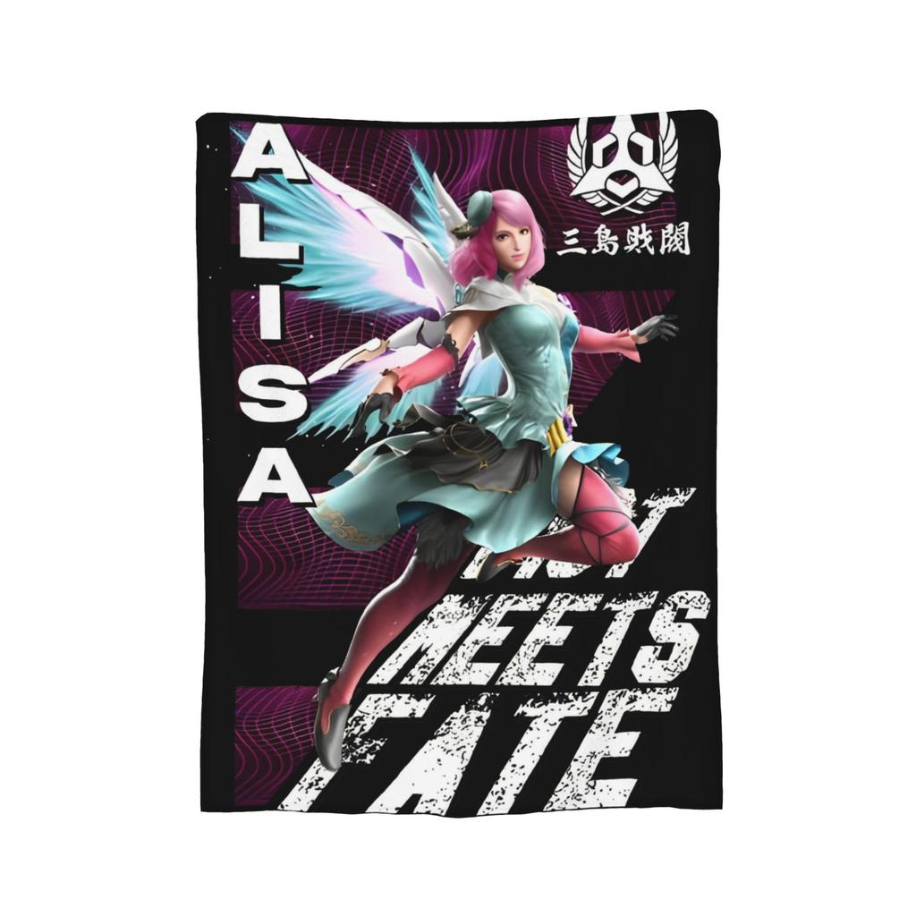 Panda Tekken 8 Gaming Blanket  Flannel Novelty Breathable Throw Blankets for Bedspread Autumn/Winter,