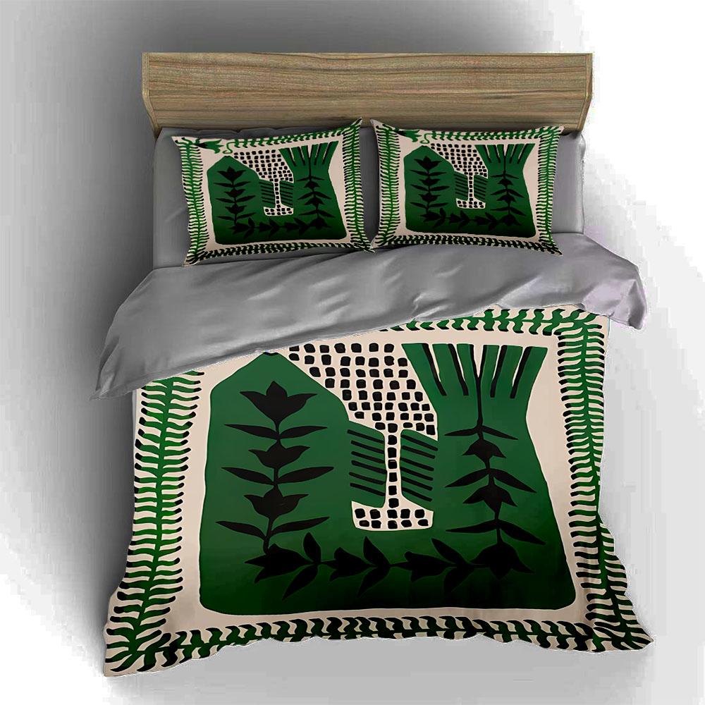 Green leafy design Bedding Duvet cover sets Duvet covers Pillowcases gifts (1 * Duvet Cover 2 * Pillowcases, without duvet insert)