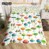 Cartoon Mushrooms Duvet Cover Kawaii Fungus Bedding Set Wild Mushroom Stuff Comforter Cover Twin King for Boys Girls Room Decor