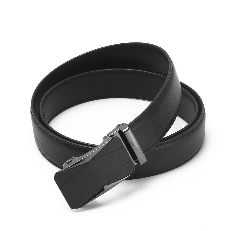 Frosted Automatic Buckle Opening Two Layer Cowhide Belt Business and Casual Men's Trendy Belt