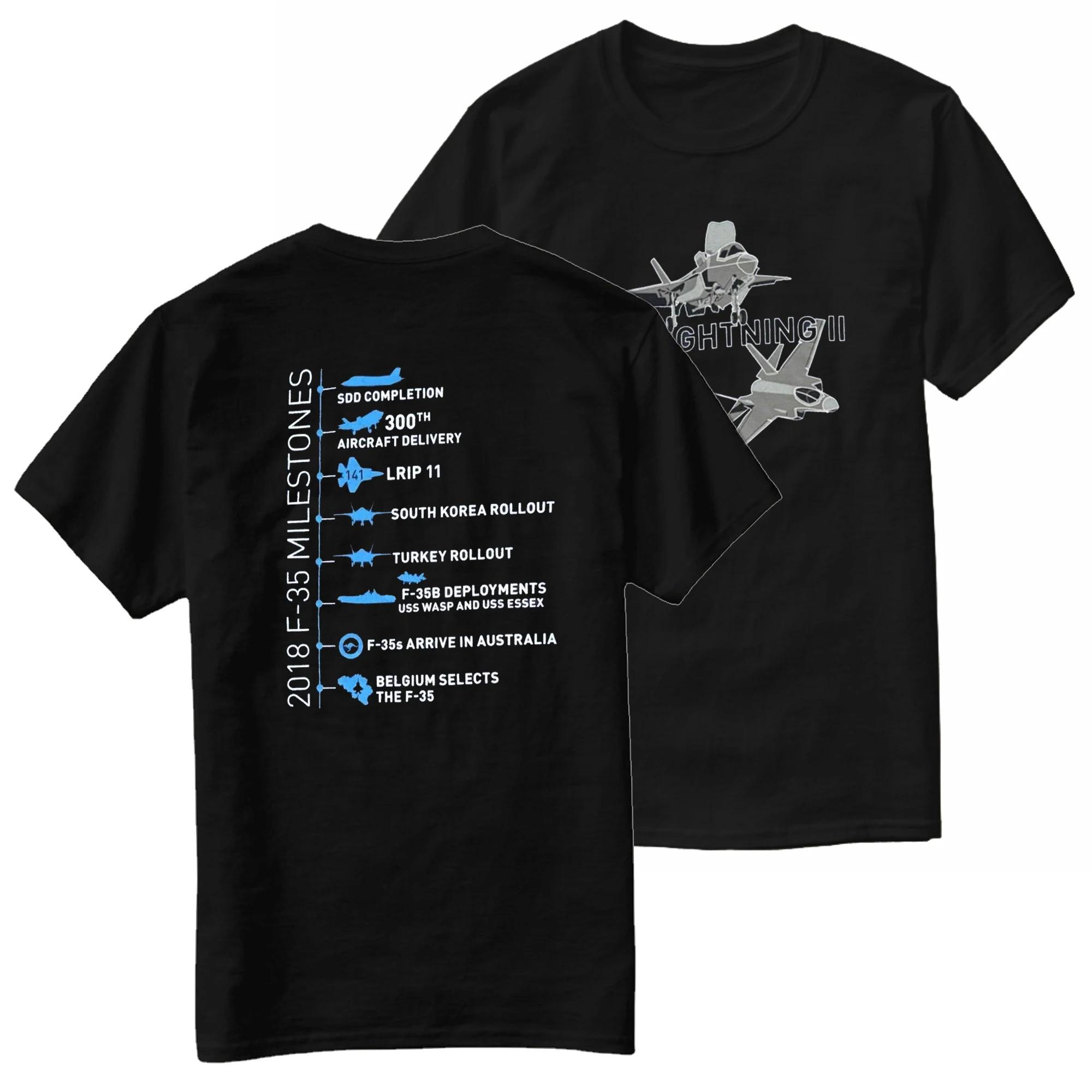 

Retro F35 Lightning II Stealth Combat Aircraft Milestones TShirt 100 Cotton ONeck Summer Short Sleeve Casual Mens Tshirt S