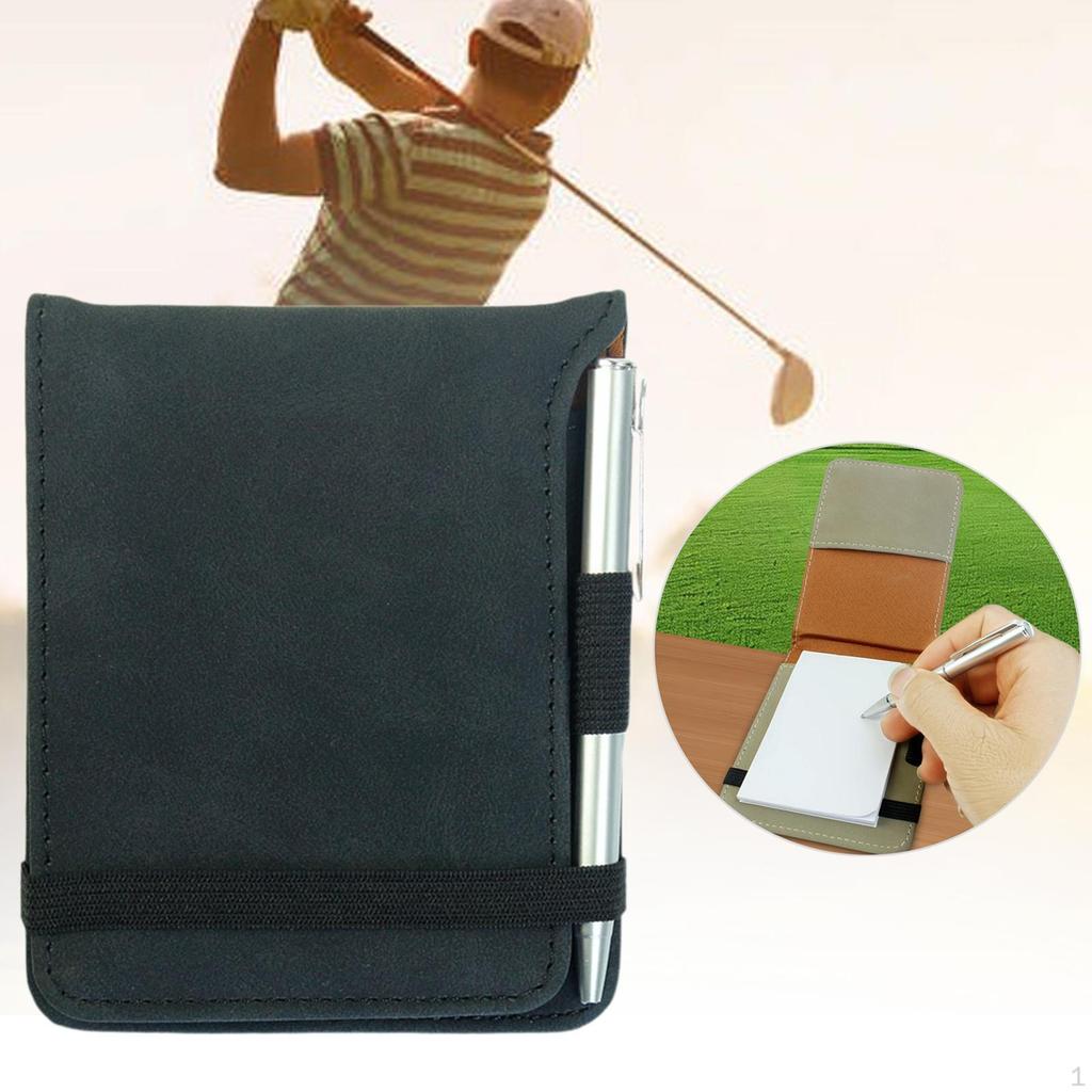 Golf Scorecard Holder Featuring PU Leather Cover And Pen for Notes