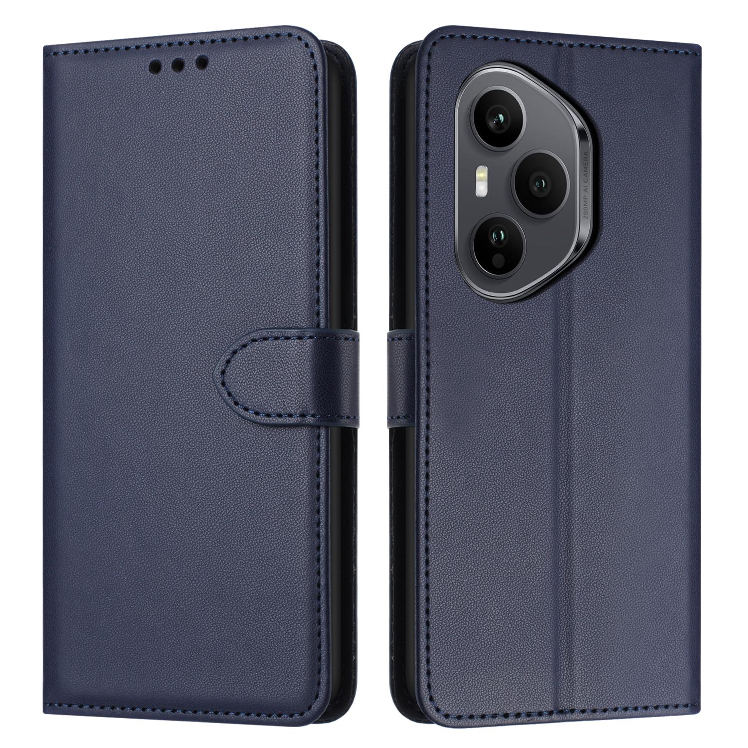 

Для Honor 400 Pro 5G (Глобальный) Чехол-подставка-кошелек кожаный чехол для телефона с ремешком Blue