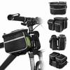 Large Capacity Bicycle Front Frame Bag with Rain Cover Bike Pannier Bag Cycling Frame Pack  Cycling