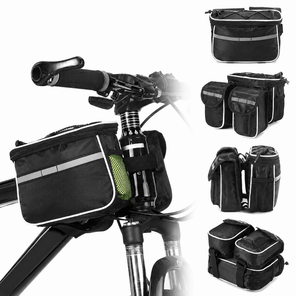 Large Capacity Bicycle Front Frame Bag with Rain Cover Bike Pannier Bag Cycling Frame Pack  Cycling