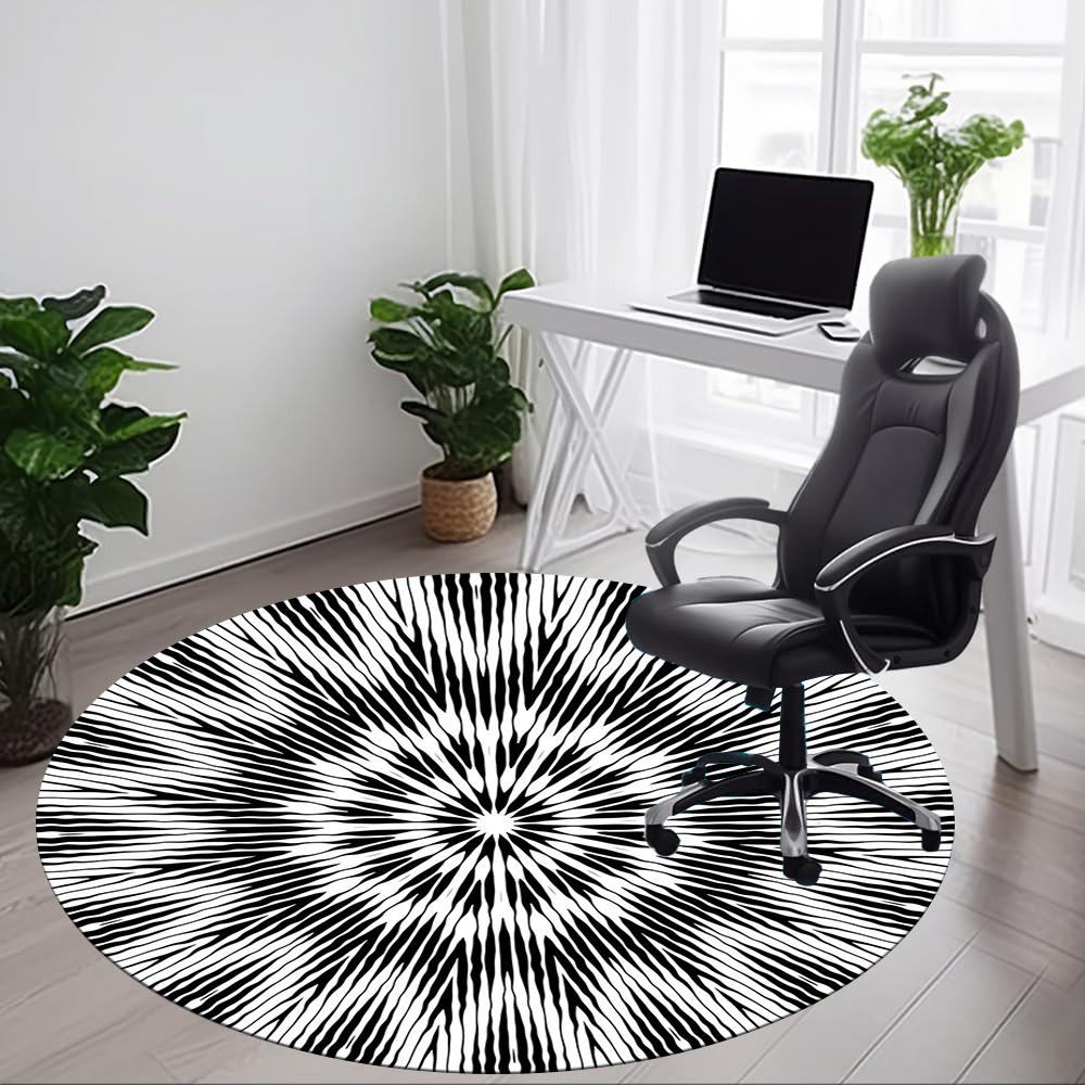 1PC Circular Pattern Chair Carpet for Office Non-Slip, Lightweight, Machine Washable Rug for Office, Sleeping, Room - Holiday Decoryy251009069