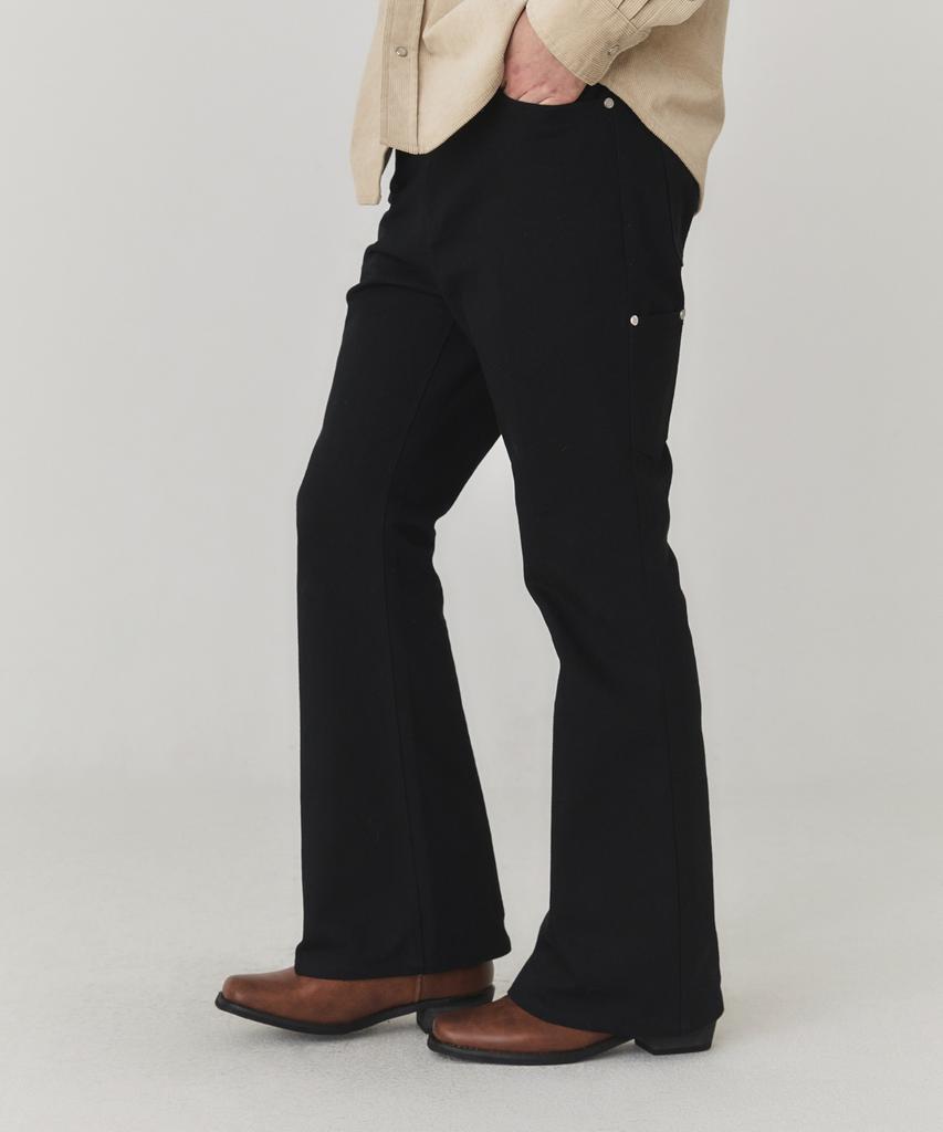 KINETO Carpenter Cotton Flare Pants_Black