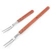 Oven Portable Stainless Steel Wooden Handle Meat Fork BBQ Accessories Carving Fork Barbecue Tool