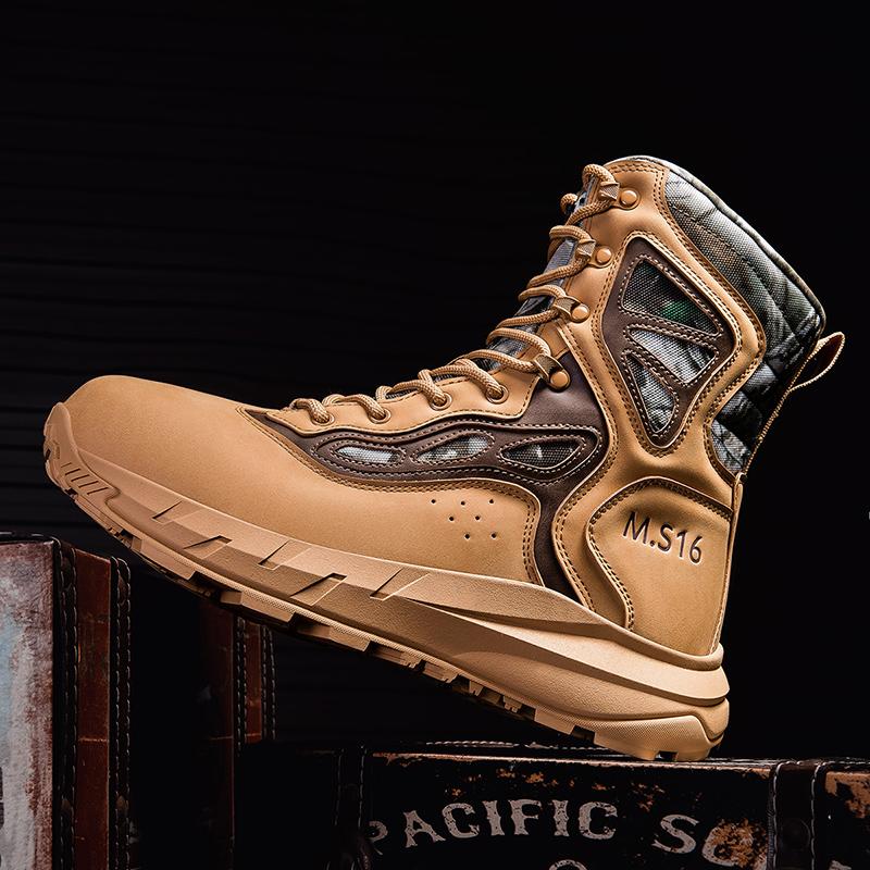 Fashion Wear-Resistant Men Motorcycle Boots Non-Slip Male Mid-Calf Boots Leisure Walk High Top Shoes Outdoor Versatile Botas Ankle Boots