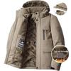Men's Fleece-Lined Winter Jacket: Thick, Warm, Three-Proof, Cotton-Padded Coat for Middle-Aged & Elderly