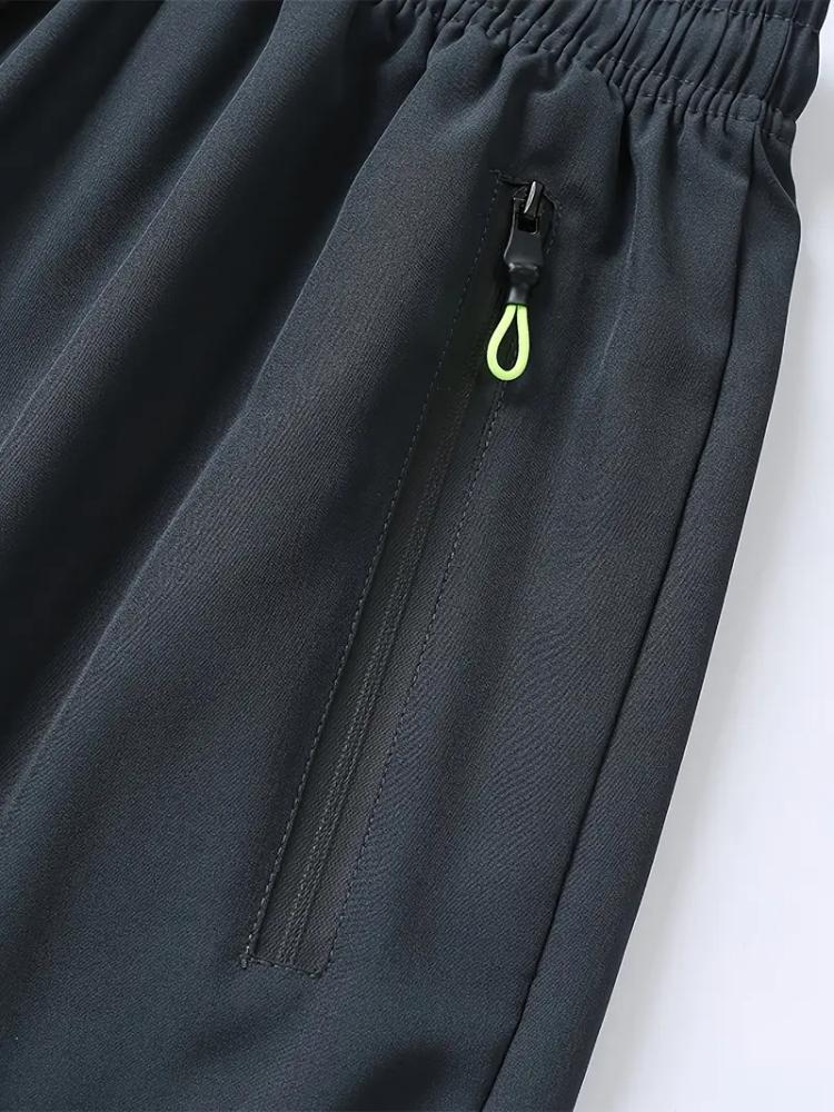 Men's Solid-color Quick-drying Shorts, Casual Slightly Elastic Drawstring Shorts, Suitable for Summer