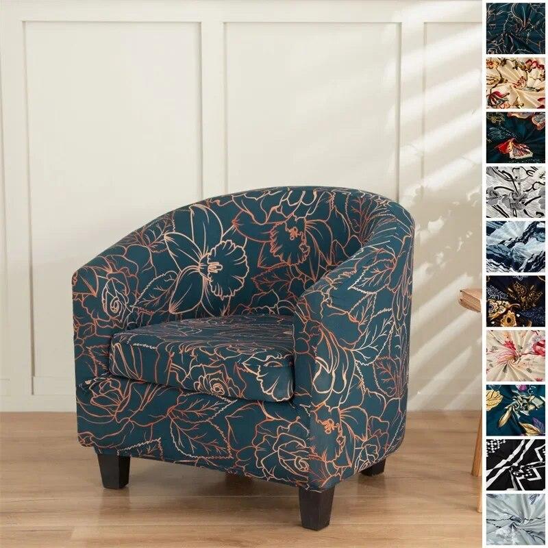 

Сплит-ванна из спандекса, кресло, чехол, скандинавские цветы, эластичные одноместные чехлы для дивана, защитный чехол для гостиной, кабинета, барной стойки