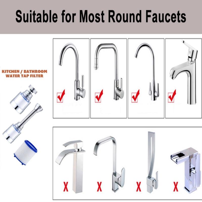 Kitchen Water Tap Faucet Pressurized Bubbler Filter Remove Chlorine Heavy Metals Filtered Showers Head Soften for Hard Water