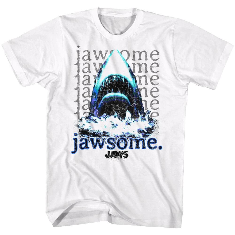 Jaws 70 s Thriller Movie Shark Head Out Of Water Jawsome Repeat Men s T Shirt M
