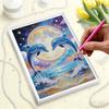 DIY Dolphin Pearl Art Painting for Adults/Beginners Gift Home Decor Pearl Gem Paintings Picture Arts Craft 30x40cm Without Frame