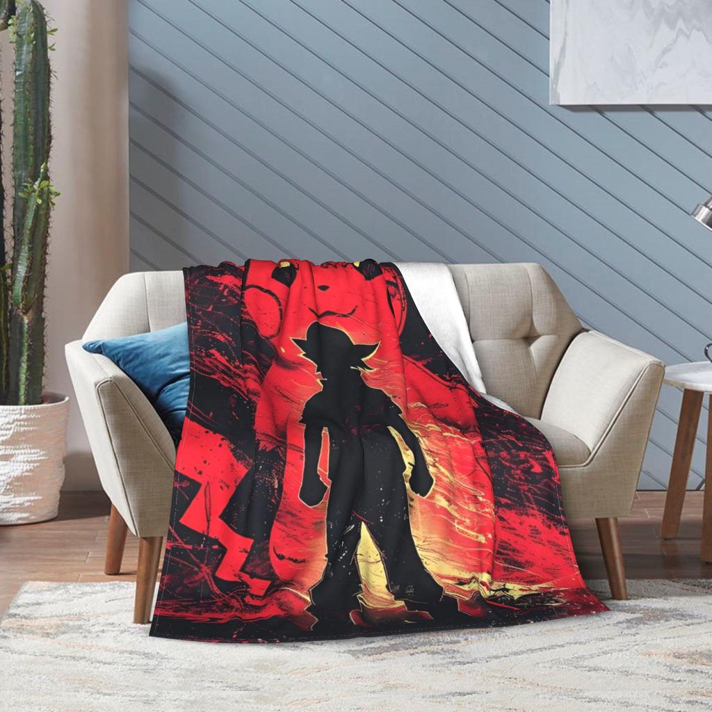 RIPSuper Soft Cartoon Pikachus Throw Blanket Premium Flannel Fleece Lightweight Bed Blanket Cozy Fluffy Bedspread All Season UseR-I-P