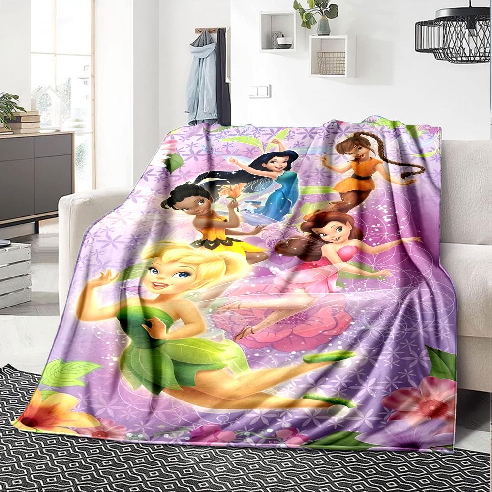 1pc T-Tinkerbell2 Blanket, Gift, for Men and Women, Soft Blanket, Good for Sofa Bed Couch Travel, Lightweight Flannel Blanket