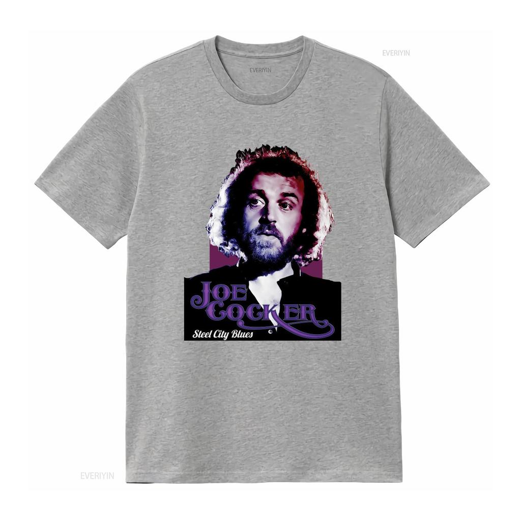 Joe Cocker Steel City Blues T Shirt 100 Cotton Sizes for Men and Women Vintage Washed Stylish Streetwear Versatile Homme