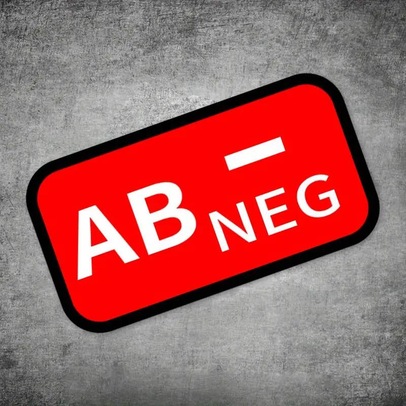 Waterproof Blood Type Vinyl Sticker, Red A/B/AB/O POS NEG Graphic Decal, Universal DIY Decoration for Auto Motorcycle Helmet