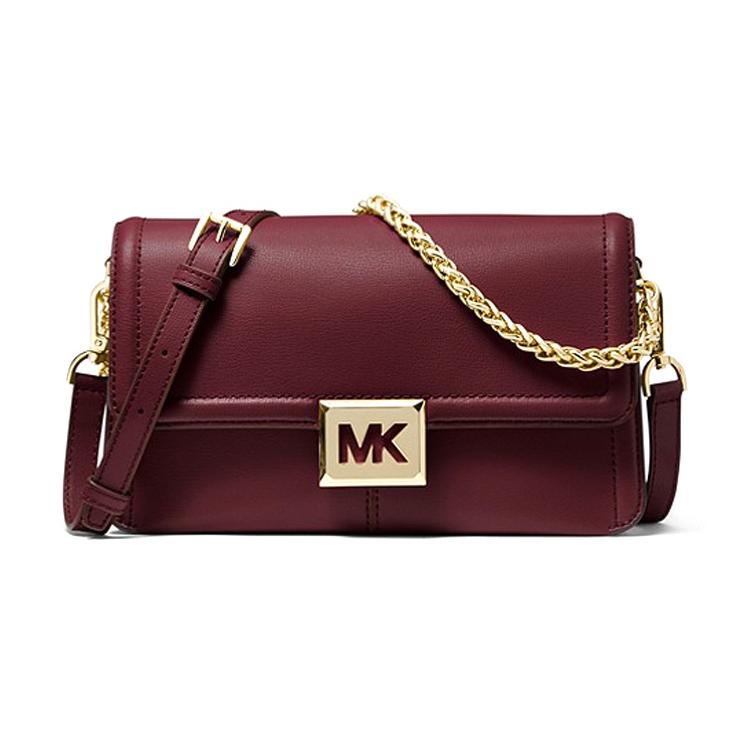 

New MICHAEL KORS Sonia Leather Shoulder Bag, Crossbody Bag Medium Size Women s Berry Purple 35F1G6SL3L-MERLOT 25.9*7.1*15.0CM