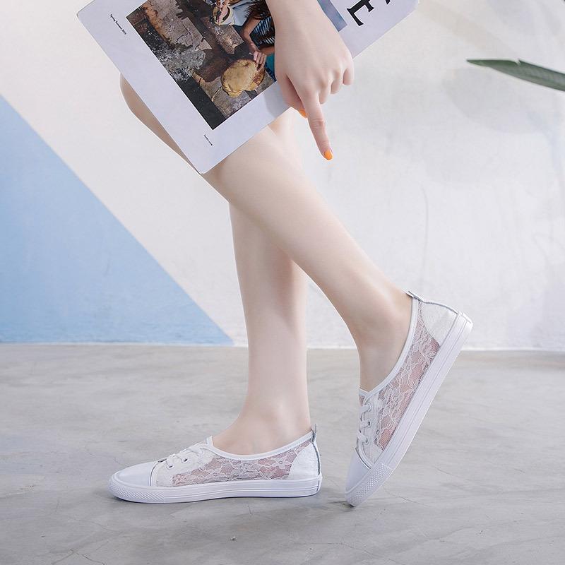 

Летняя обувь 2025 Женская Плоская Дышащая Кружевная Сетка Белая Обувь Модный Бренд Женская Повседневная Обувь Большой Размер 42 D511 42 белый