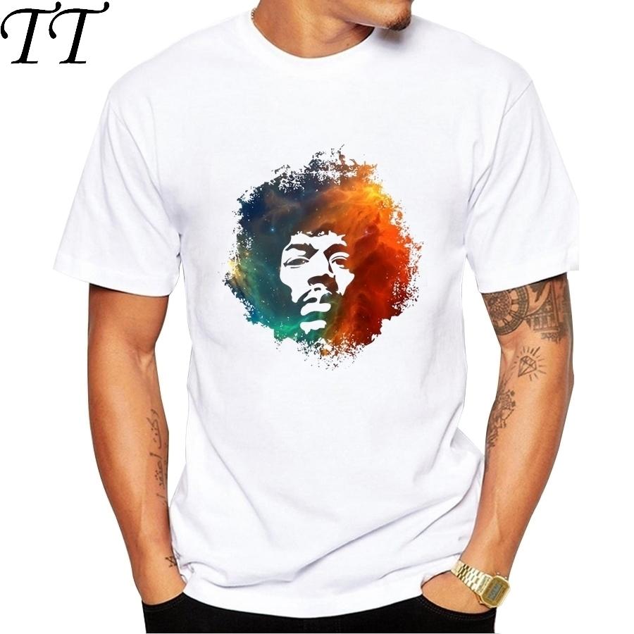 Hendrix Nebula Men TShirt Fashion Printed Cool T Shirt Men Summer Short Sleeve Casual White Tops Hipster Tees Gt159