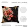 Peony Cushion Cover Anti-dustmite Pillowcase Invisible Zipper Silky Short Plush Sofa Cushion Cover