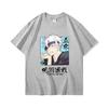 Jujutsu Battle Anime Peripheral Gojo Wu Pure Cotton Cartoon Printed Unisexs and Unisexs Clothing Summer New Short Sleeves