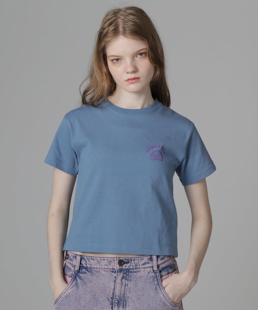 Avirex FOAMING USA M Size 115 Blue Gray T-SHIRT Women's 783-5135609