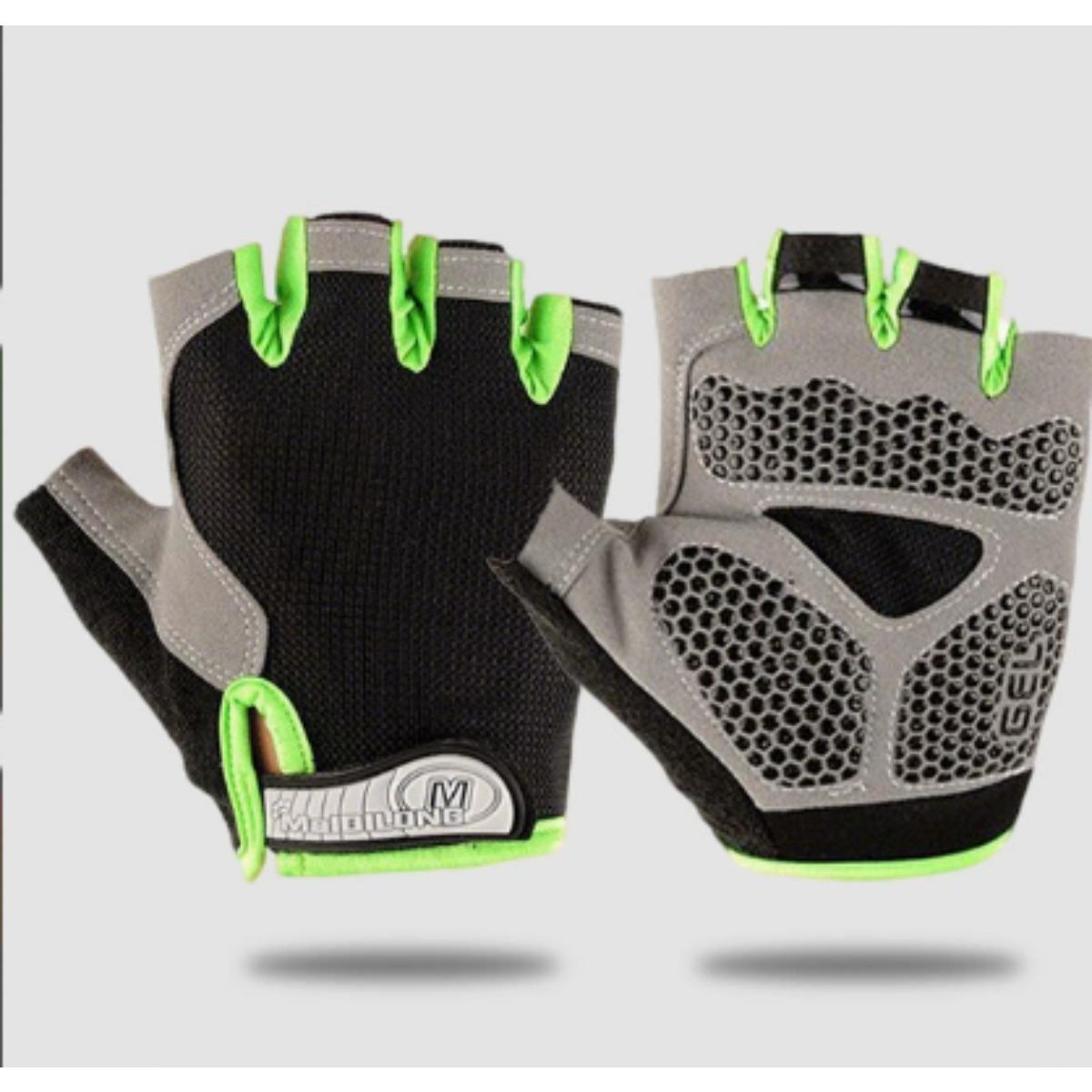 

Cycling Half Finger Gloves for Men and Women Outdoor Sports Sunscreen Breathable Design Fitness Summer Thin Sports Gloves XL зелений