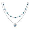 Summer Blue Butterfly Necklace for Women, High-End Design Layered Chain, Fashionable Summer Jewelry
