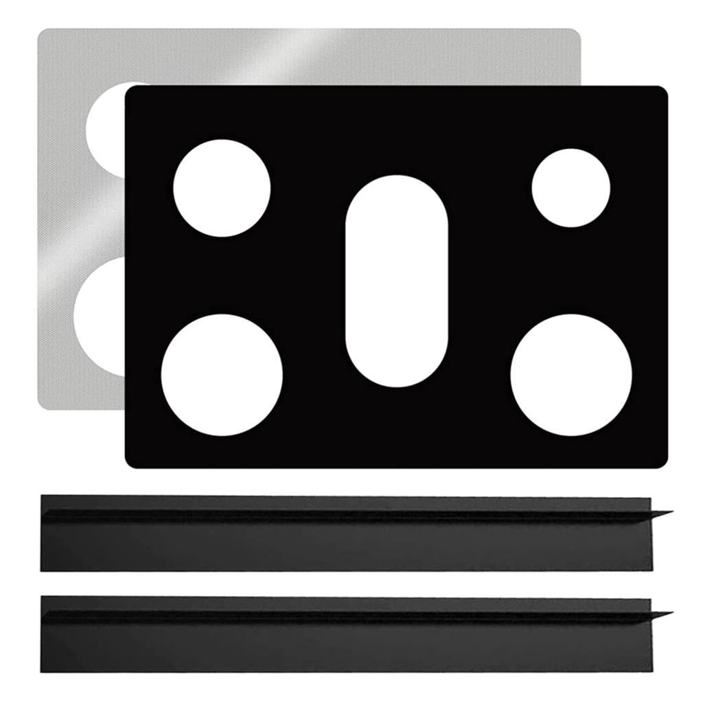 High Temperature Resistant Kitchen Range Splatter Guard 5-Hole Gas Stove Pad Non Stick Stovetop Protector Liner