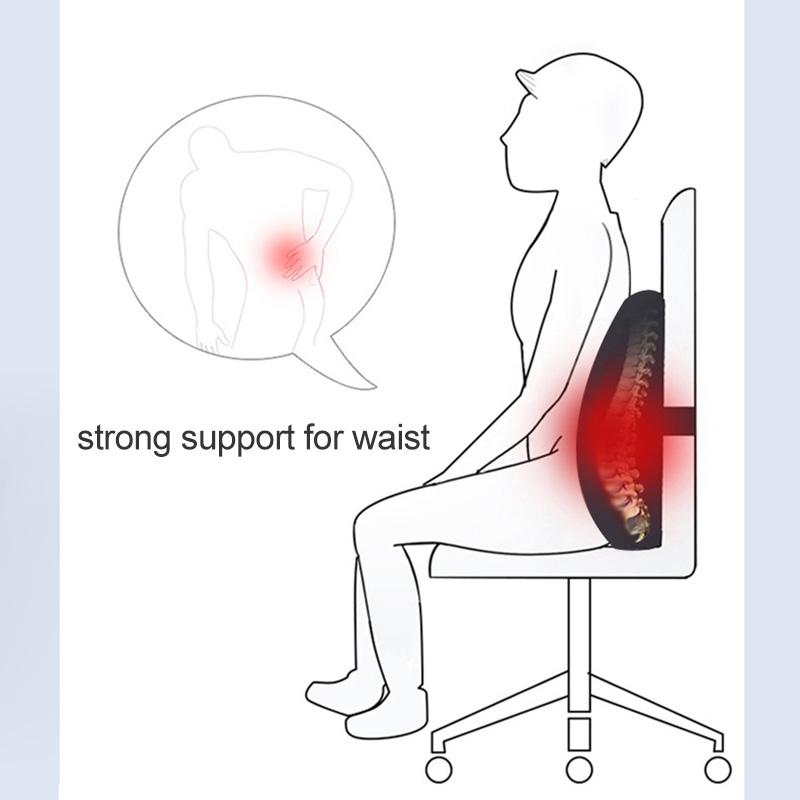 Auto-Lendenwirbelstützkissen, Memory-Schaum-Taillenkissen, Auto-Rückenkissen für Autostuhl, Zuhause