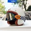 Vintage Motorcycle Helmet 3/4 Half Helmet Certified Motorcycle Helmet for Men and Women