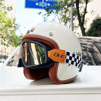 Vintage Motorcycle Helmet 3/4 Half Helmet Certified Motorcycle Helmet for Men and Women
