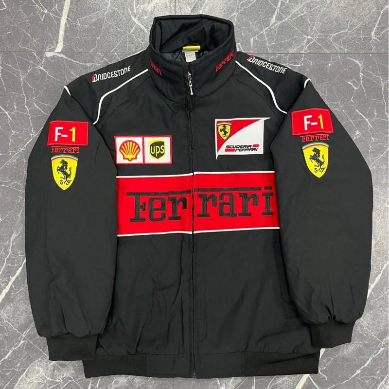 Vintage F1 Racing Embroidered Jacket Cotton Padded Motorcycle Riding Baseball Coat Unisex