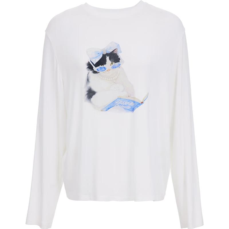 VEROMODA Lyocell Blend Cat Print T-Shirt S