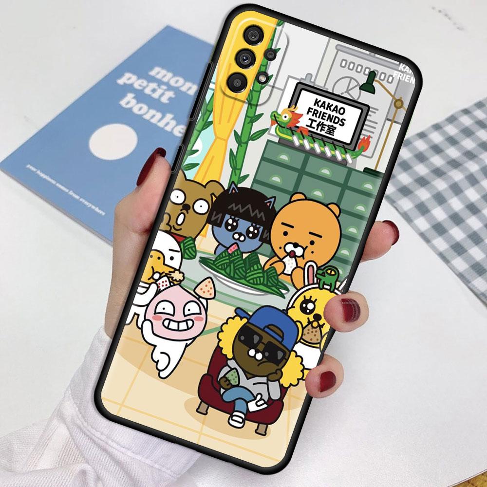 

Чехол для Samsung Galaxy A52 A12 A32 A51 A21s A71 A13 A53 A22 A31 A72 A03 A02s A41, черный чехол для телефона Kakao Friends Samsung A02s